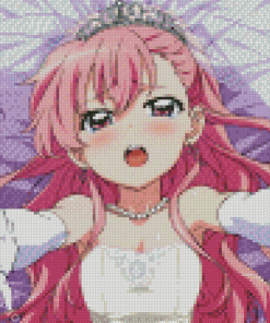 Anime Girl Pink Hair Diamond Painting