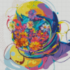 Astronaut And Colorful Flowers Diamond Painting