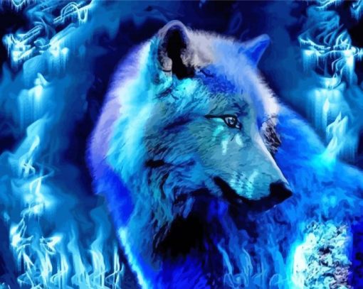 Blue Wolf Diamond Painting