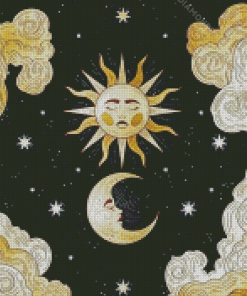 Celestial Sun And Moon Diamond Painting