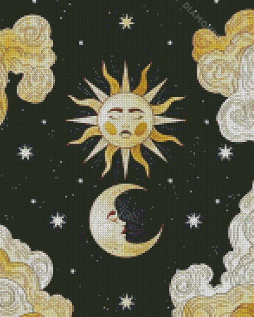 Celestial Sun And Moon Diamond Painting