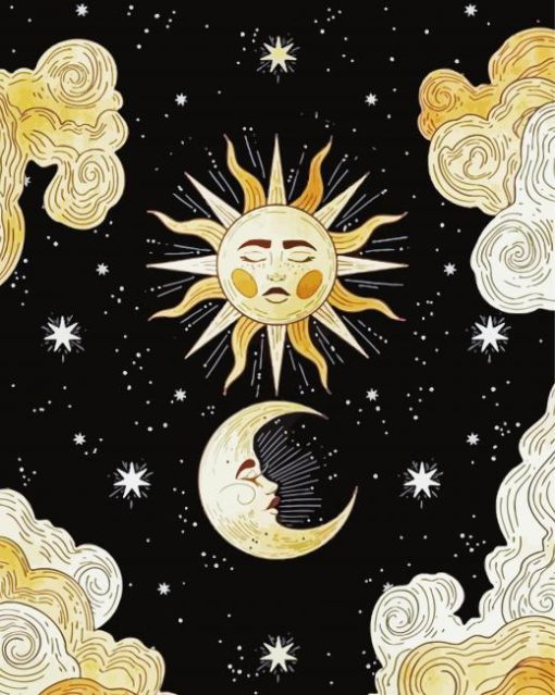 Celestial Sun And Moon Diamond Painting