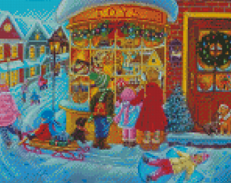 Christmas Toy Store Diamond Painting