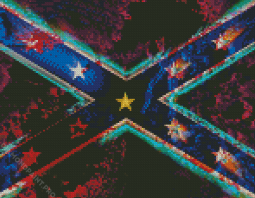 Confederate Flag Illustration Diamond Painting