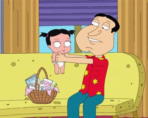 Glenn Quagmire Holding His Daughter Diamond Painting