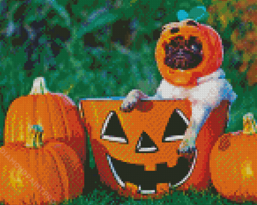 Halloween Pug Diamond Painting