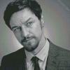 James Mcavoy In Black And White Diamond Painting