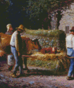 Peasants Bringing Home A Calf Born In The Fields By Millet Diamond Painting