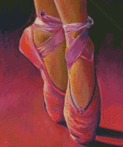 Pink Pointe Shoes Diamond Painting