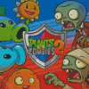 Plants Vs Zombies Video Game Poster Diamond Painting