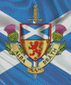 Scotland Crest And Flag Diamond Painting