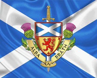Scotland Crest And Flag Diamond Painting