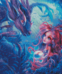 Sea Dragon And Mermaid Diamond Painting