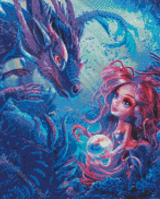 Sea Dragon And Mermaid Diamond Painting