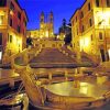 The Fountain And Spanish Steps At Night Diamond Painting