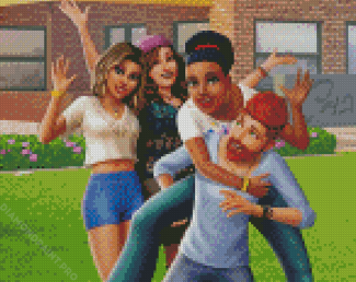 The Sims Game Characters Diamond Painting