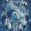 Two Wolves In Dream Catcher Diamond Painting