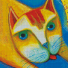 Abstract Cat With Tongue Out Diamond Painting