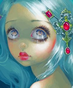 Aesthetic Big Eyes Girl Diamond Painting