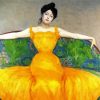 Aaesthetic Girl In Yellow Dress Diamond Painting