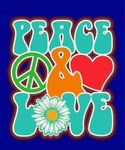 Aesthetic Peace Love Hippie Diamond Painting