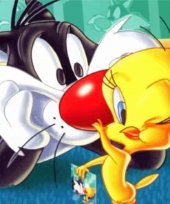Aesthetic Sylvester And Tweety Diamond Painting