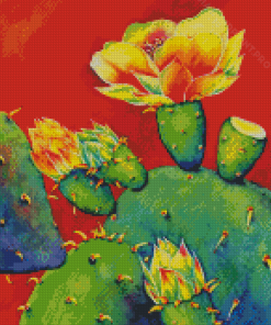 Aesthetic Flowers On Cactuses Diamond Painting