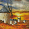 Aesthetic Windmills In Mancha Diamond Painting