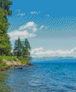 Beautiful Landscape Of Flathead Lake Diamond Painting