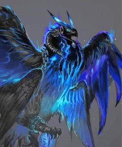 Black Blue Phoenix Diamond Painting