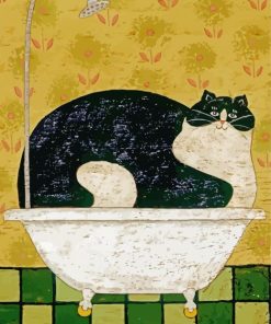 Cat In A Tub Warren Kimble Diamond Painting