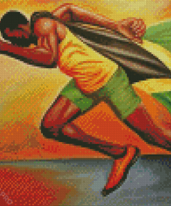 Jamaican Man Running Diamond Painting