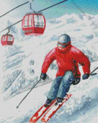 Man Skiing Paint Diamond Painting