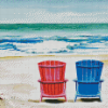 Pink And Blue Adirrondack Chairs Diamond Painting