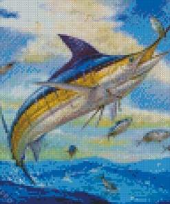 The Blue Marlin Fish Art Diamond Painting