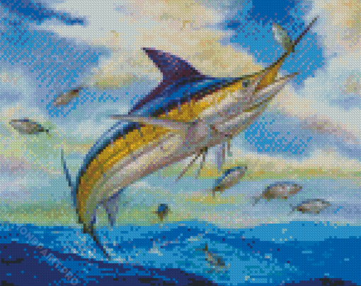 The Blue Marlin Fish Art Diamond Painting