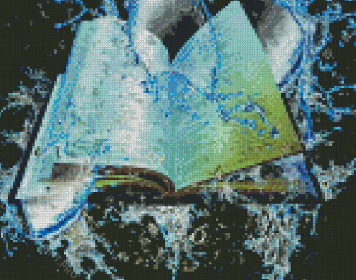 Water And Books Diamond Painting