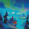 Alaska Background Illustration Diamond Painting