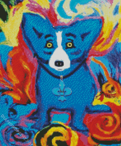 Blue Dog Animal Diamond Painting