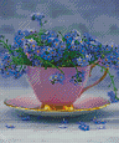Forget Me Nots In Cup Diamond Painting