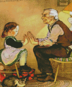 Grandpa And Granddaughther Playing Diamond Painting