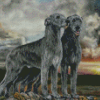 Irish Wolfhound Dogs Art Diamond Painting