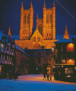 Lincoln Cathedral At Night Diamond Painting