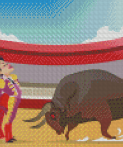 Matador And Bull Fight Diamond Painting