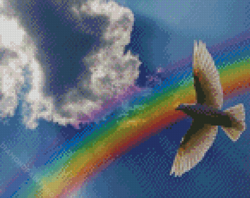 Rainbow With Dove Diamond Painting