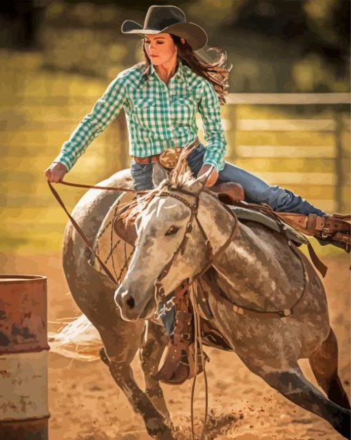 Rodeo Queen Barrel Racing Diamond Painting