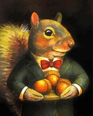 Squirrel Holding Acorns Diamond Painting
