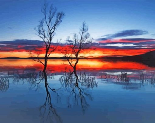 Sunset Tasmania Water Reflection Diamond Painting