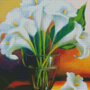 White Lilies In Glass Diamond Painting