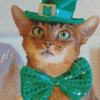 Adorable St Patrick Kitten Diamond Painting